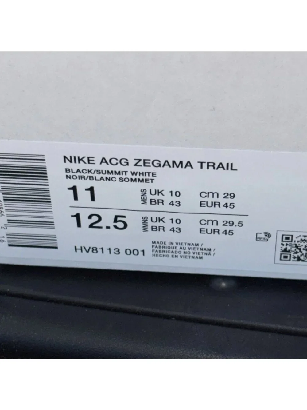 NEW Nike ZoomX ACG Zegama Black Anthracite White HV8113-001 Men Size 11